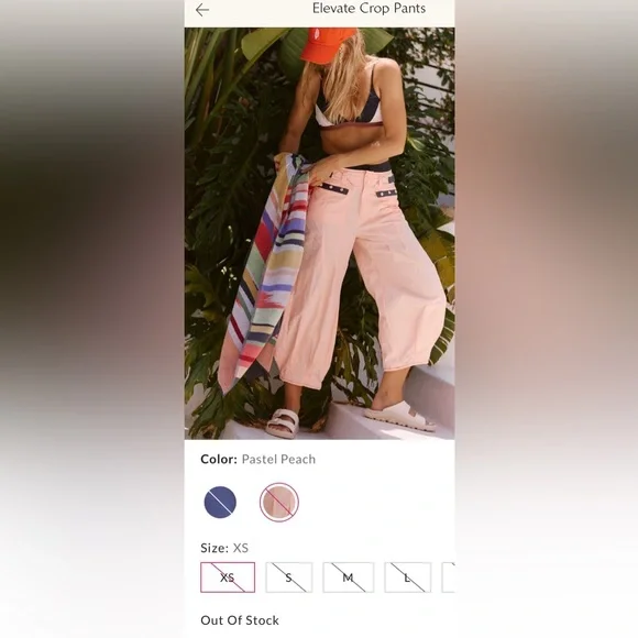 Free People Movement ~ Elevate Crop Pants ~ XS Pastel Peach ~ * NWT * 🏝️ - Picture 4 of 10